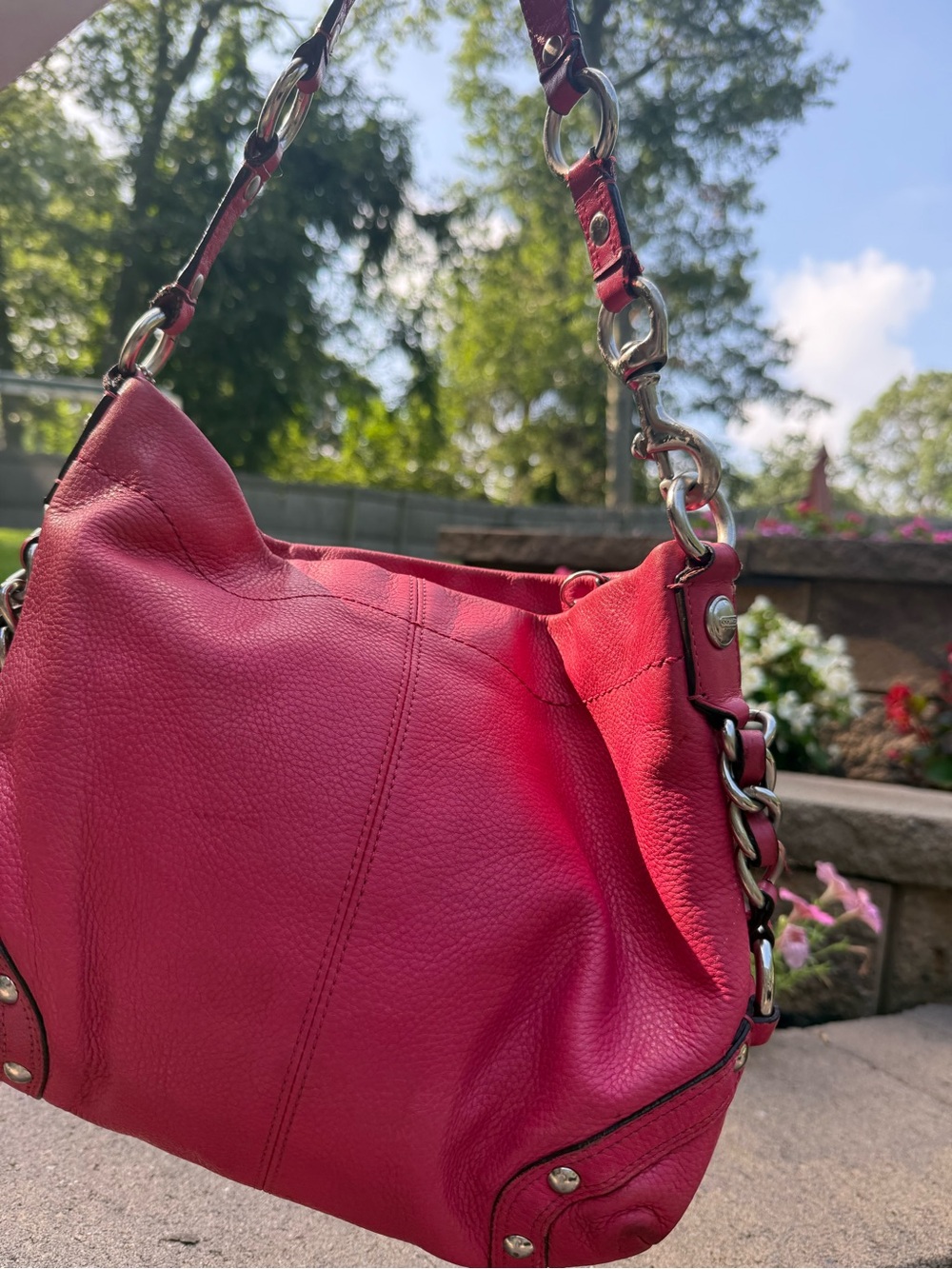 Coach carly pink Leather Shoulder hobo Bag - Picture 6 of 11